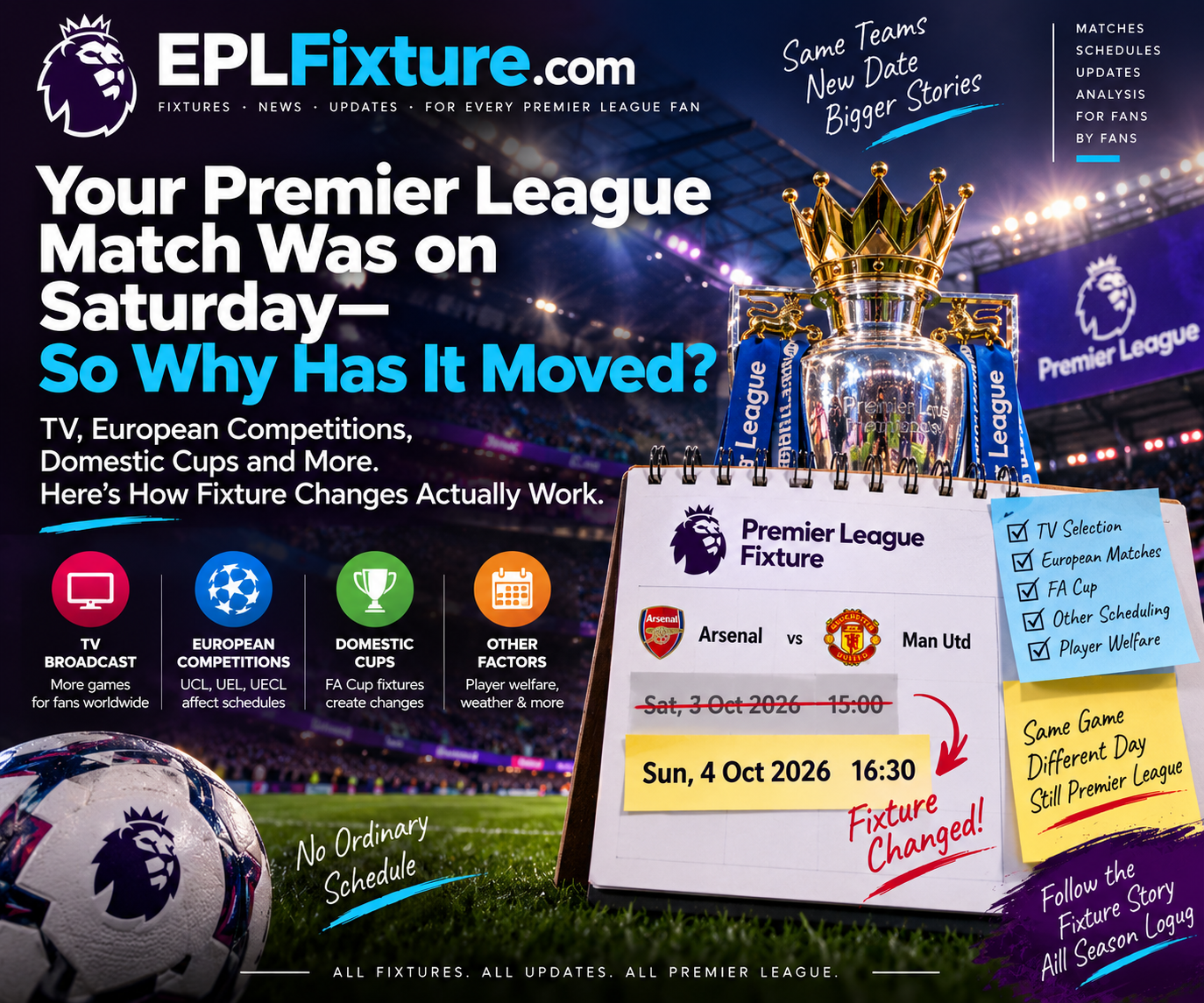 Your Premier League Match Was on Saturday—So Why Has It Moved? How Fixture Changes Actually Work